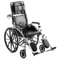 Кресло-коляска механическая MK-620 (FS619GC) с санитарным устр-вом и тормозами для сопровожд (46 см)